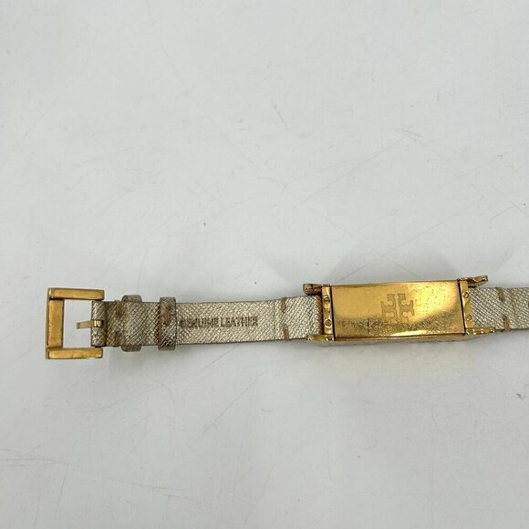 TORY BURCH Gold Tone Metallic Fitbit Holder Leather Wrap Bracelet - Picture 6 of 10